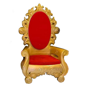 Outdoor Fiberglass Christmas Decoration Santa Throne Chairs for Shopping Mall Supplies