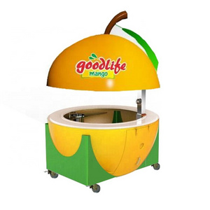 Most popular fruit shape beautiful design fiberglass mango kiosk beach juice