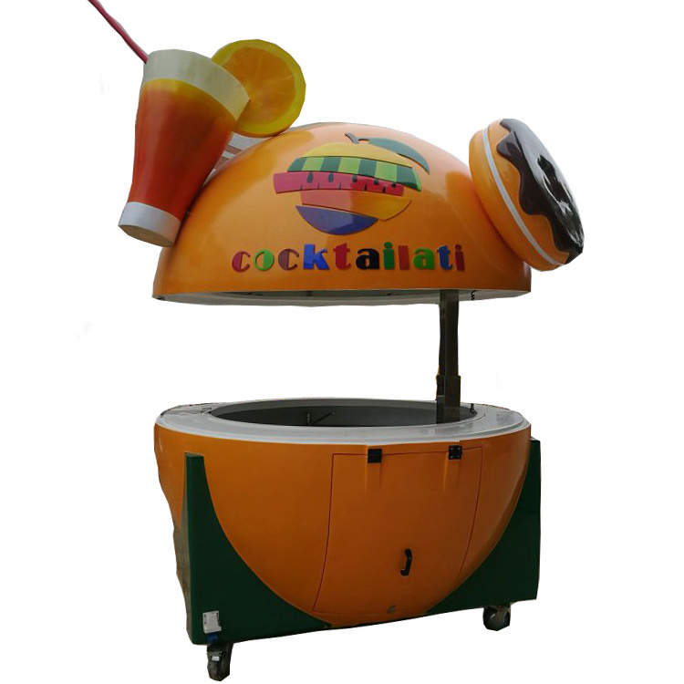 Most popular fruit shape beautiful design fiberglass fruit cart orange stall