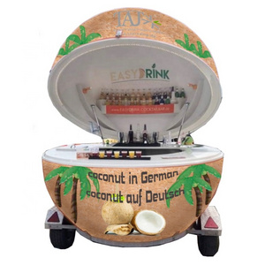 outdoor food kiosk coconut design Professional customized shopping mall fiberglass outdoor trailer