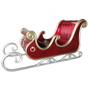 Large Jumbo Fiberglass Santa's Sleigh Sled for Indoor Shopping Mall Decoration Commercial Christmas Paper Plastic Supplies 120cm