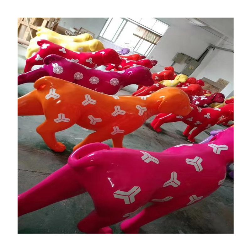 Hot-Selling High Quality Resin Dog Sculpture Fiberglass Animal Statue for Outdoor Art Anime Model Painting Decorations