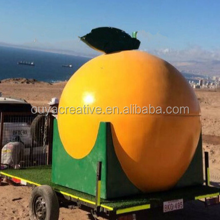 New Orange Shape Fiberglass Lemonade Kiosk Food Trailer for Snack Foods in Restaurants or Food Shops for Serving Fresh Fruit