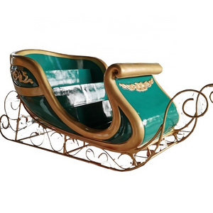 Large Christmas-Themed Flying Sled Sculpture Outdoor Santa Sleigh Decoration Made of Fiberglass Resin for Indoor Use