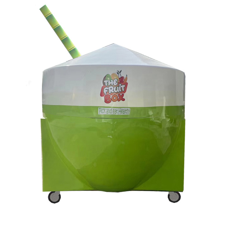 outdoor mobile food juice cart fruit coconut shape kiosk