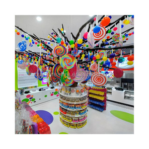 Modern New Painted Fiberglass Lollipop Candy Cane Decoration Waterproof Indoor Supplies for Christmas Candy Shop Display