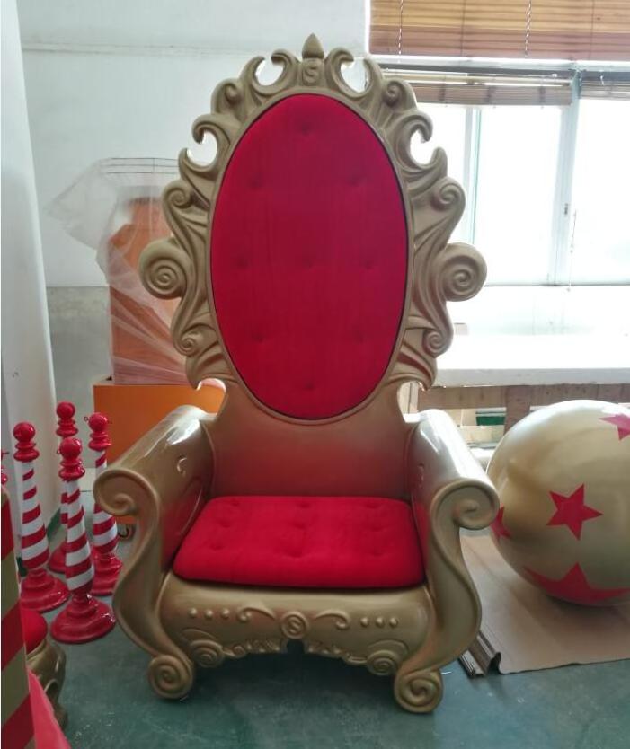 Red Fiberglass Christmas King Chairs for Indoor or Outdoor Use on Sale santa throne for the Holiday Season