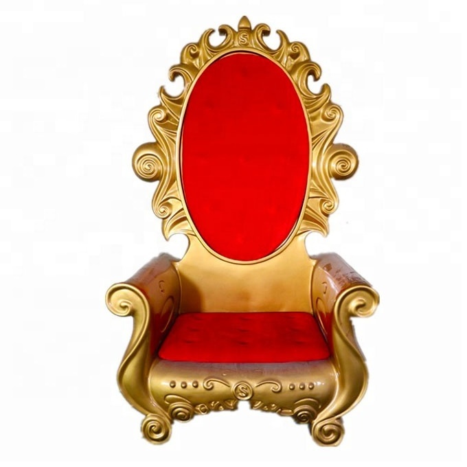 Festive Christmas Decorations Outdoor/Indoor Fiberglass Santa Claus Throne Chairs for Holiday Season