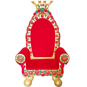 Festive Christmas Decorations Outdoor/Indoor Fiberglass Santa Claus Throne Chairs for Holiday Season