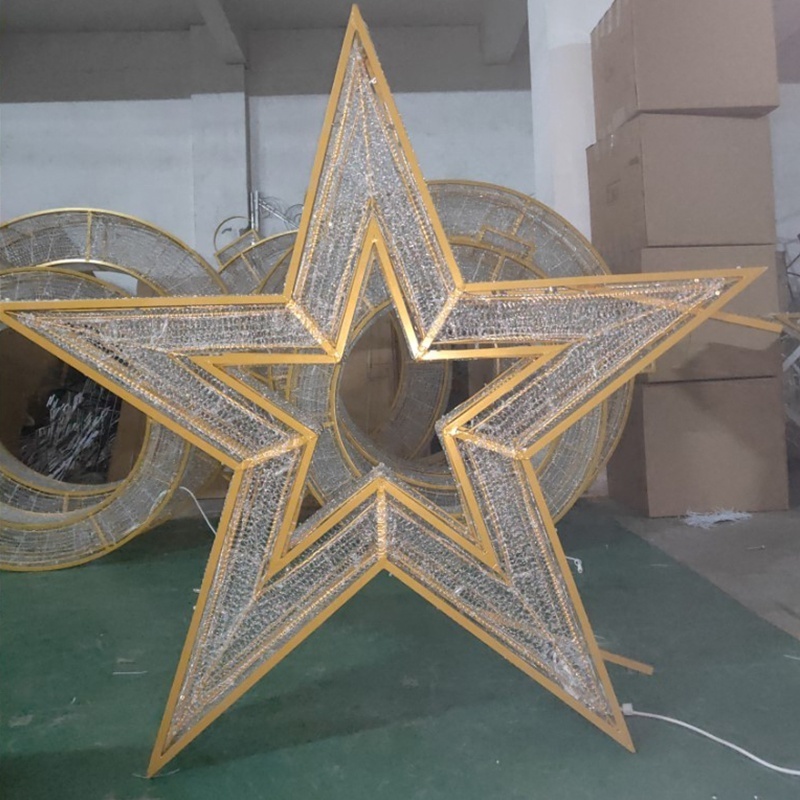 3D LED Star Outdoor Christmas Decoration large christmas decoration Star for Landscape Christmas Ornament