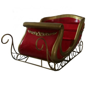 Large Santa sleigh Christmas Decorations for Indoor Holiday Decoration Made Fiberglass Shopping Mall Sled