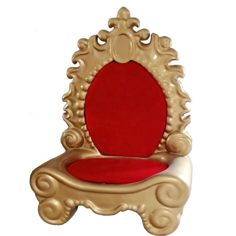 Festive Christmas Decorations Outdoor/Indoor Fiberglass Santa Claus Throne Chairs for Holiday Season