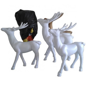 Painted Fiberglass Christmas Reindeer with Sled Commercial Decoration Props for Shopping Mall Decoration Supplies