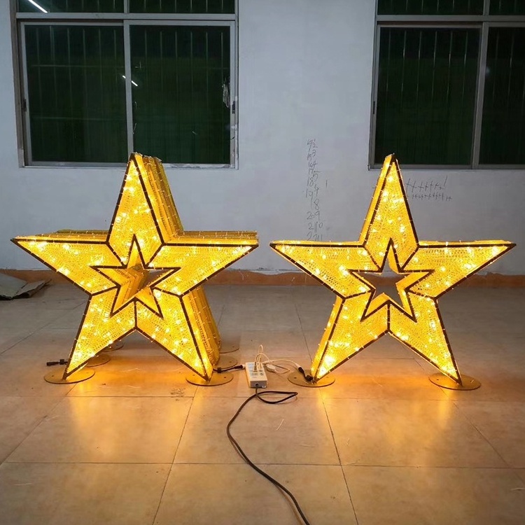 3D LED Star Outdoor Christmas Decoration large christmas decoration Star for Landscape Christmas Ornament