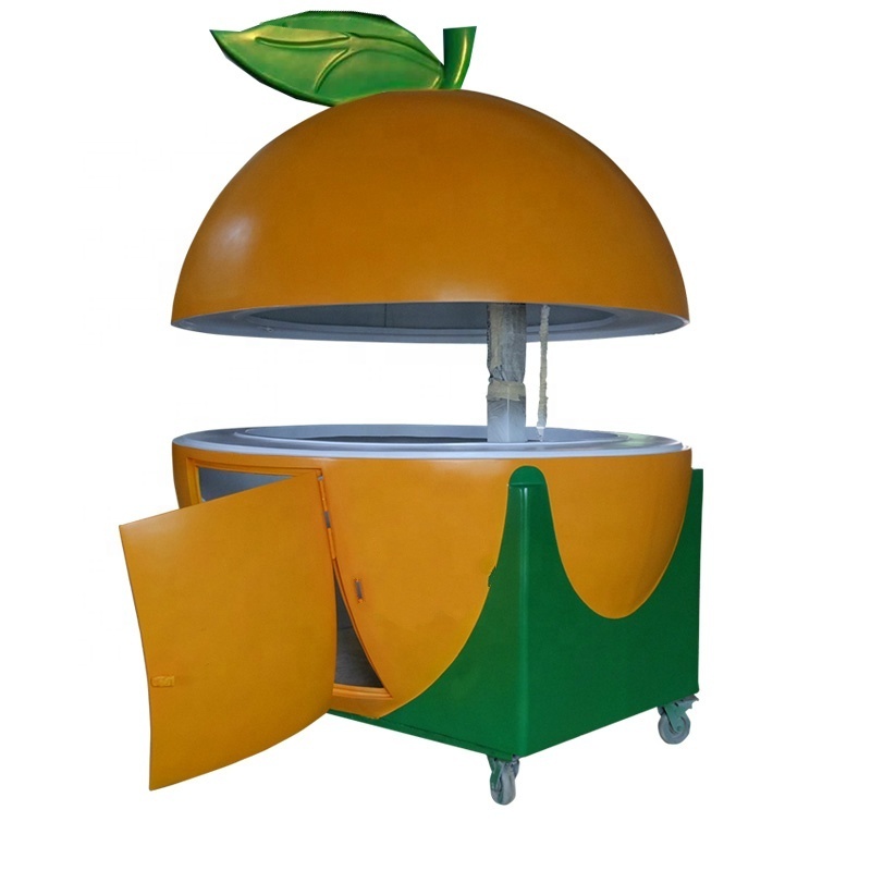 Most popular fruit shape beautiful design fiberglass fruit cart orange stall