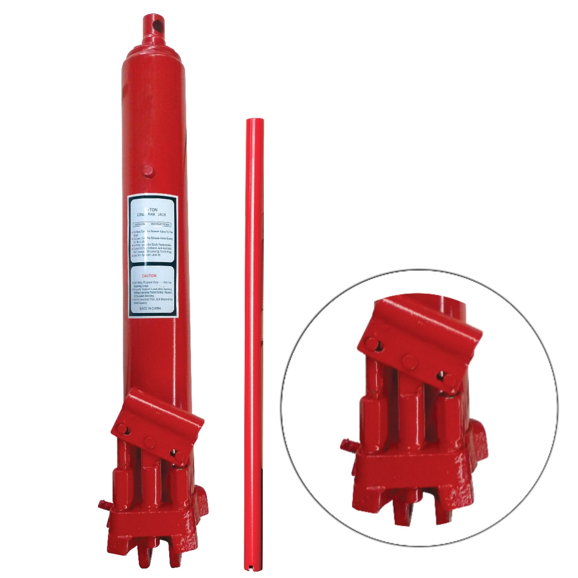 Factory Supply 8 Ton Hand Operated Double Pumps Hydraulic Long Ram Jack For Crane