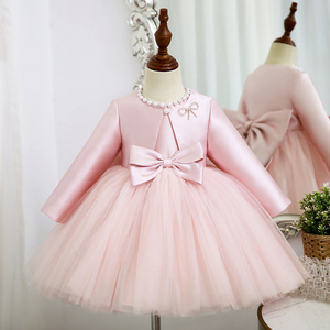 Big Bow Princess Sweet Kids Tutu Toddler Birthday Party Newborn Christening Children Baptism Baby Girls Clothes Summer Dresses