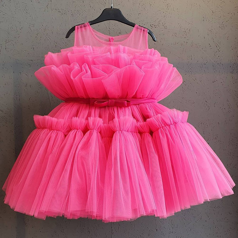 Baby Clothes for Girls Toddler Kids Wedding Princess Gown Girl Elegant Birthday Dress Tulle Bridesmaid Evening Party Dresses