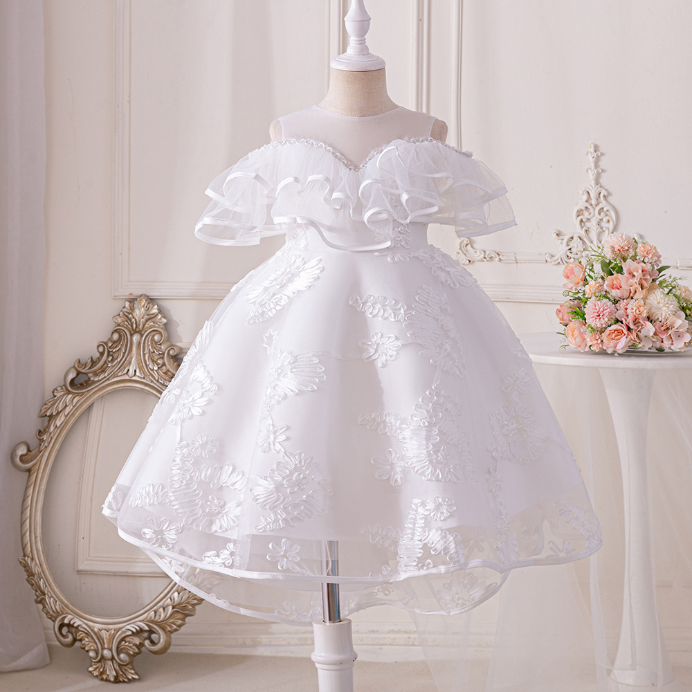 2-13 Years Princess girls Princess Tail Dress Wedding Party Tail Evening Elegant Sleeveless Children Dresses