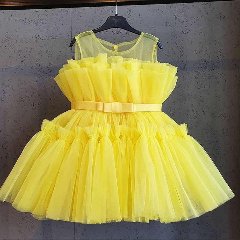 Baby Clothes for Girls Toddler Kids Wedding Princess Gown Girl Elegant Birthday Dress Tulle Bridesmaid Evening Party Dresses