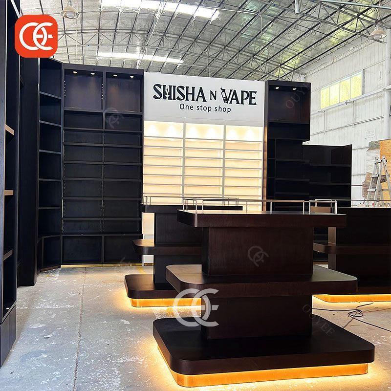 Glass Smoke Display Cigarettes Display Rack Glass Display Showcase Led Light Counter Top Cigarettes Shelf  For Shisha Shop