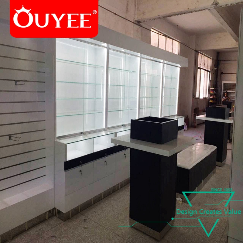 Counter Showcase Display Cabinet With Glass Medical Shop Interior Design Pharmacy Furniture