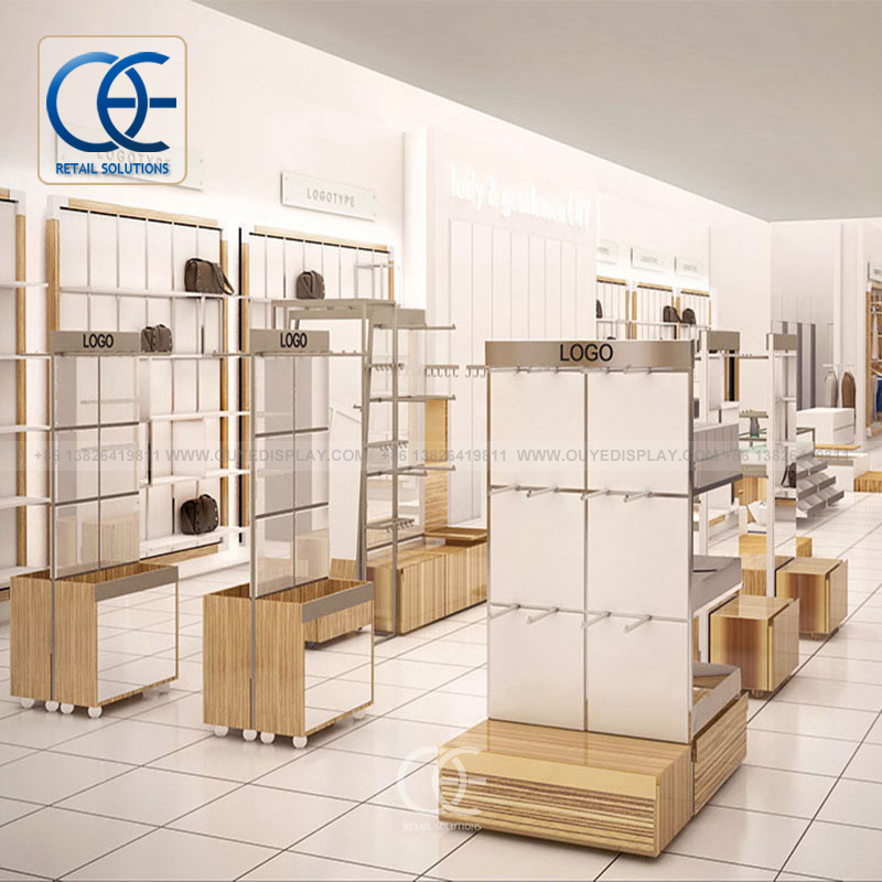 Adjustable Retail Clothing Wall System Display High End Clothes Store Showroom Display Shops Clothes Rack