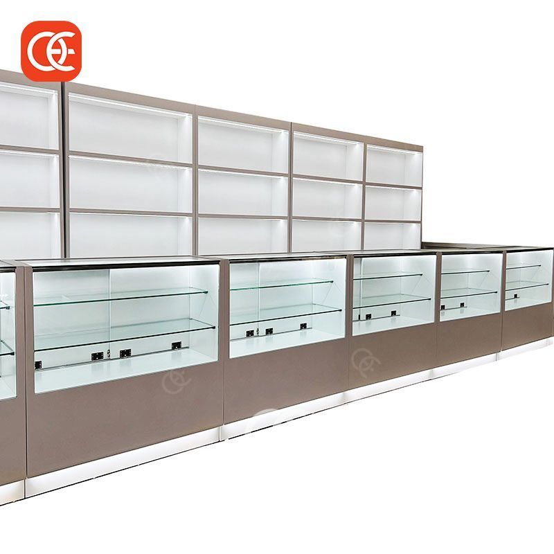 Glass Smoke Display Smoke Display Cabinet Mall Kiosk Glass Retail Store Display Counter For The Whole Shop Was Renovated