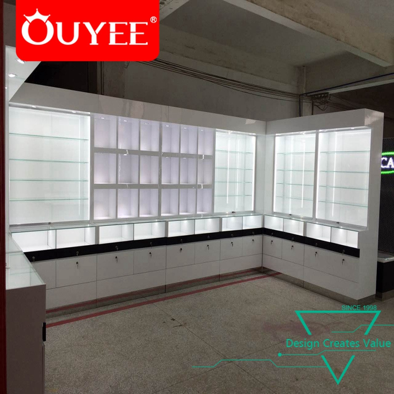 Counter Showcase Display Cabinet With Glass Medical Shop Interior Design Pharmacy Furniture