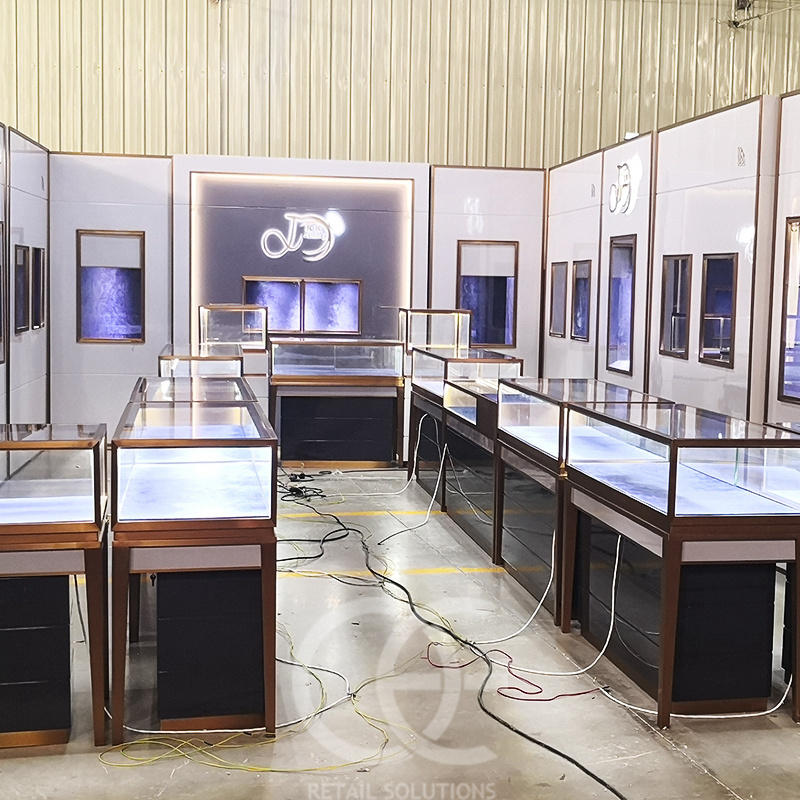 Customized Jewellery Showroom Furniture Design Used Glass Display Cases Modern Jewelry Display Cabinet