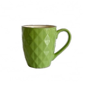 Promotional  New Bone China Diamond Embossed Mug Color Glaze Ceramic Coffee Mugs