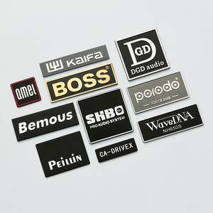 custom brand logo brushed stainless steel self adhesive metal nameplate metal sticker