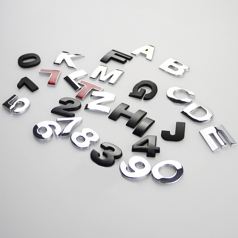 Wholesale Metal Diy Letter Number Custom Chrome Abs Plastic Car Emblem Of Car Sticker Emblem Vip Mark