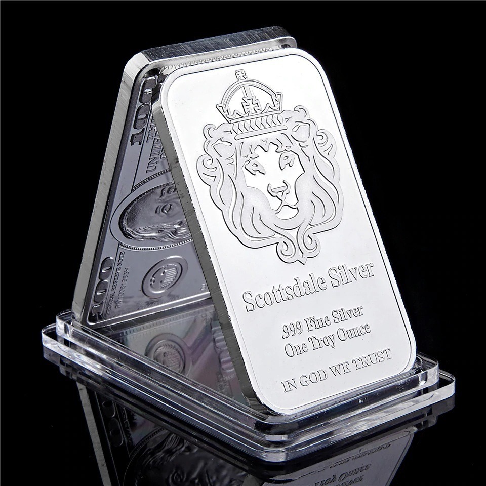 Hot New Prodducts Fake Silver Bullion 999 1 Oz Souvenir Zinc alloy Silver Bars