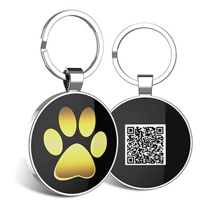 personalized customized qr code cat dog tag necklace sublimation free engravable stainless steel id dog name tag