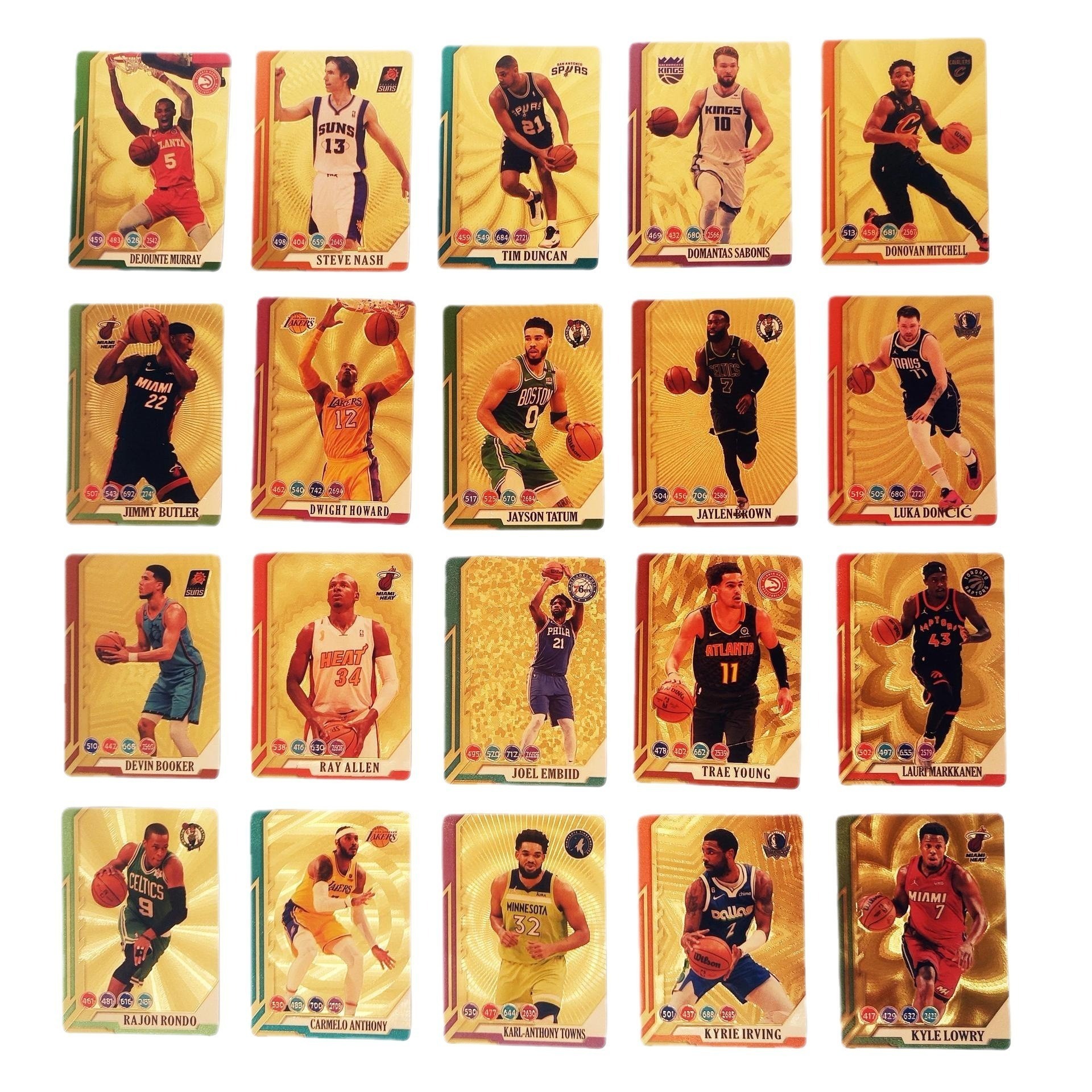 Best Selling Gold foil basketball star trading Card PVC Golden Playing Card custom Anime Game Cards