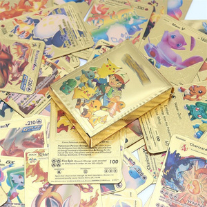 Hot Sale Pokemoned Card English Spanish French German Language Rare Trading Cards Foil Card Gold 55pcs/box Plastic Box