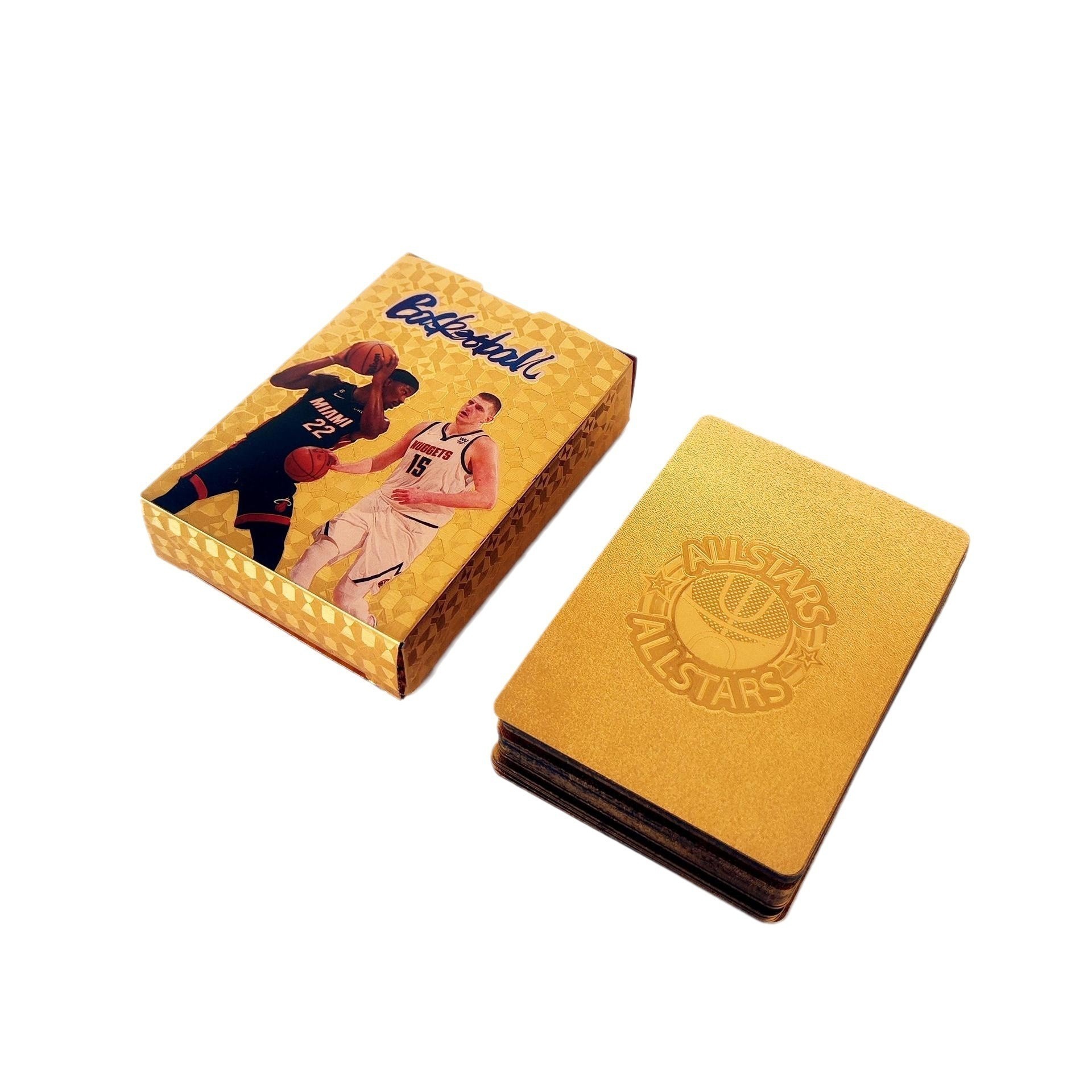 Best Selling Gold foil basketball star trading Card PVC Golden Playing Card custom Anime Game Cards