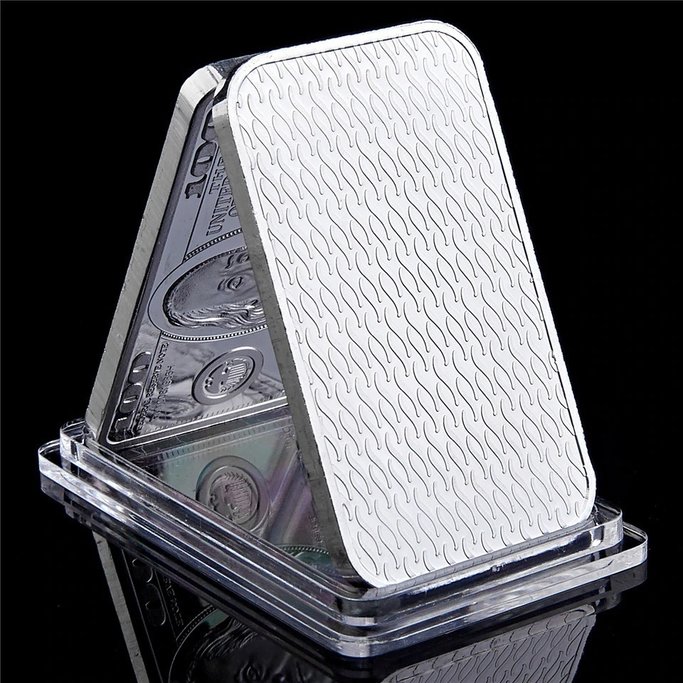 Hot New Prodducts Fake Silver Bullion 999 1 Oz Souvenir Zinc alloy Silver Bars