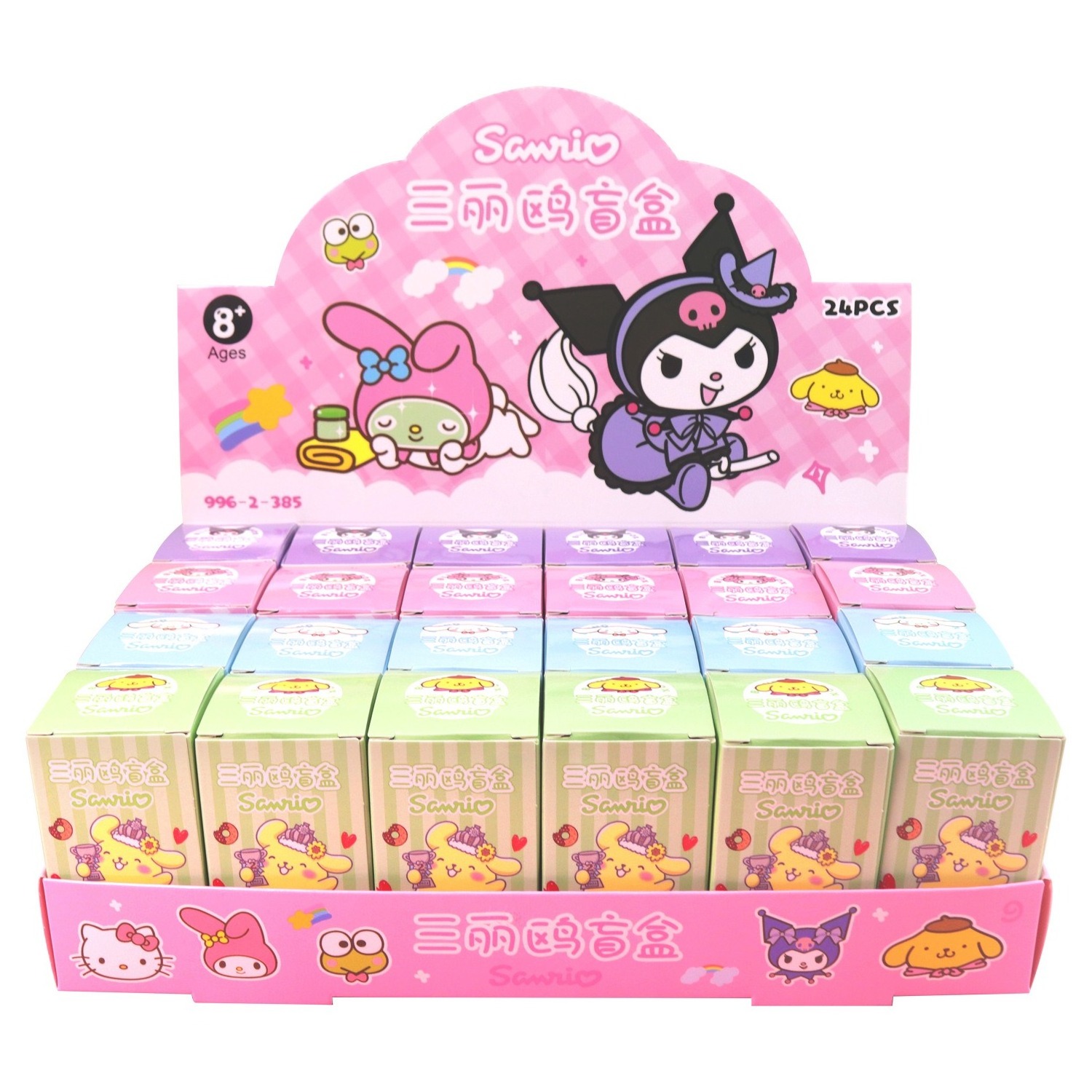 Wholesale 24pcs Anime Sanrio Blind Box Doll Pokemoned Hellokitty Kuromi Blind Box Figure Toy With Color Box