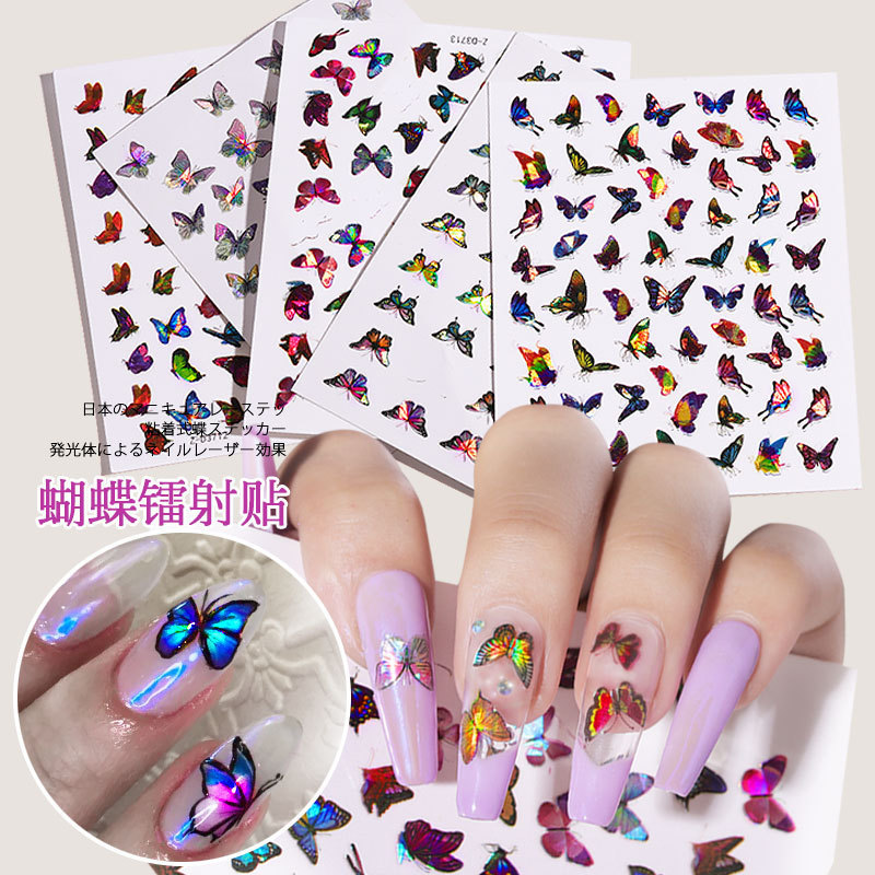 Hot selling 3D Sticker DIY Nail Decals Butterfly Stickers Nail Art Decoration for Woman Finger nails