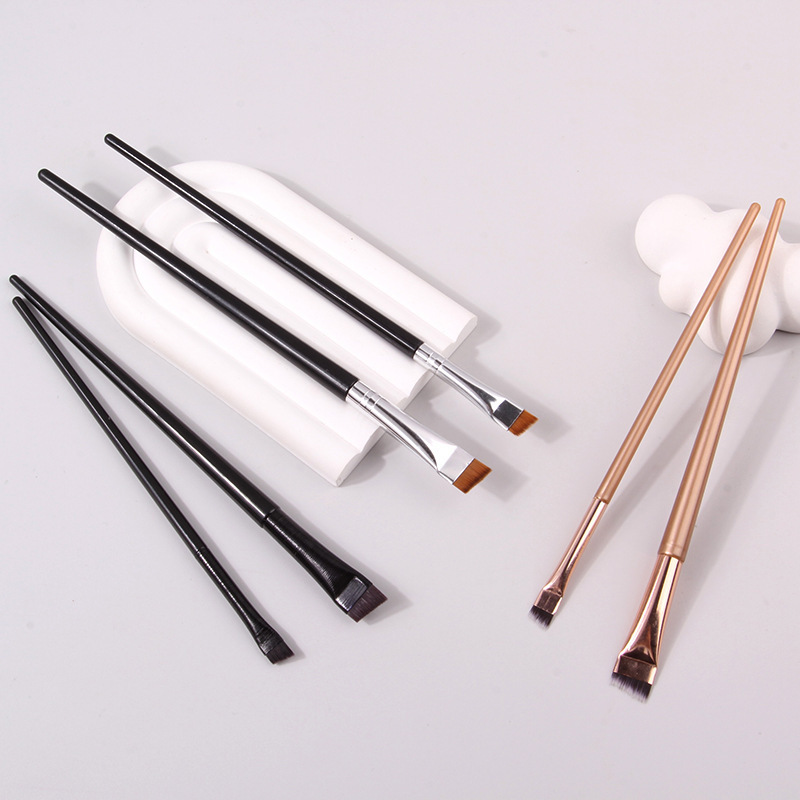 Portable Brow Liner Contour Brush Super Thin Flat and Straight Outline Eyeliner Brush Angled Sharp Fine Oblique Eyebrow Brush