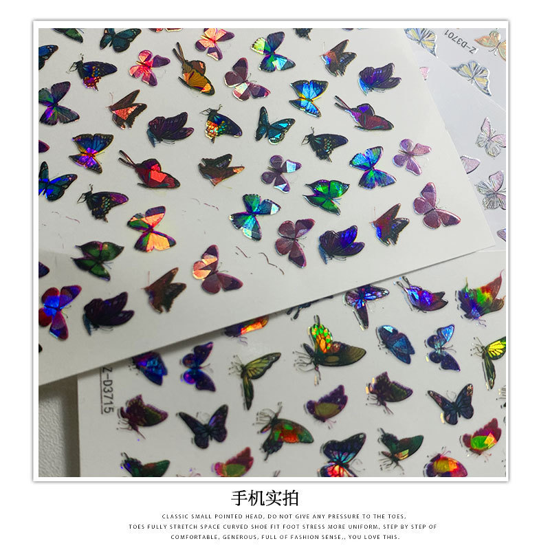 Hot selling 3D Sticker DIY Nail Decals Butterfly Stickers Nail Art Decoration for Woman Finger nails