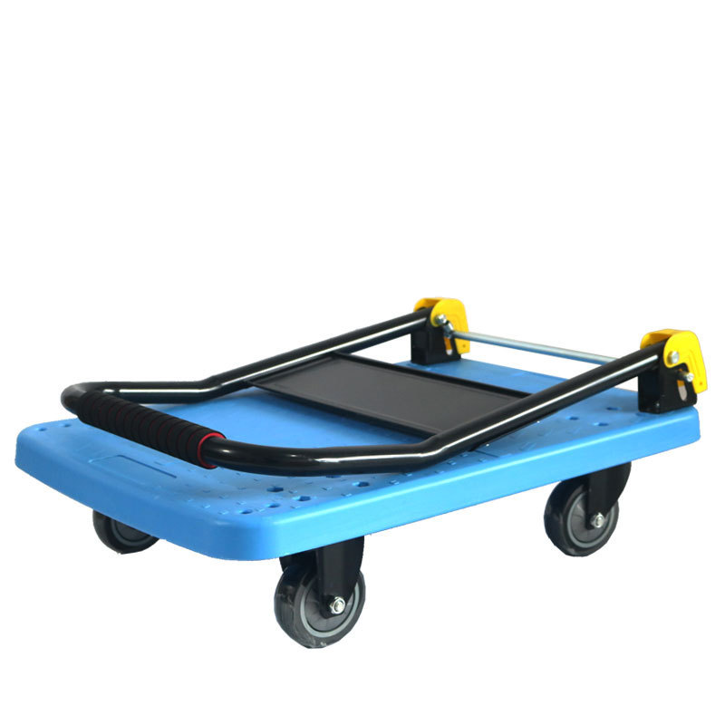 200kg Plastic flatbed trolley warehouse material carriers silent trolleys hand truck trolley heavy duty