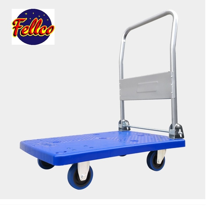 Folding design plastic bottom platform hand truck transport trolley loading 660LB hand cart