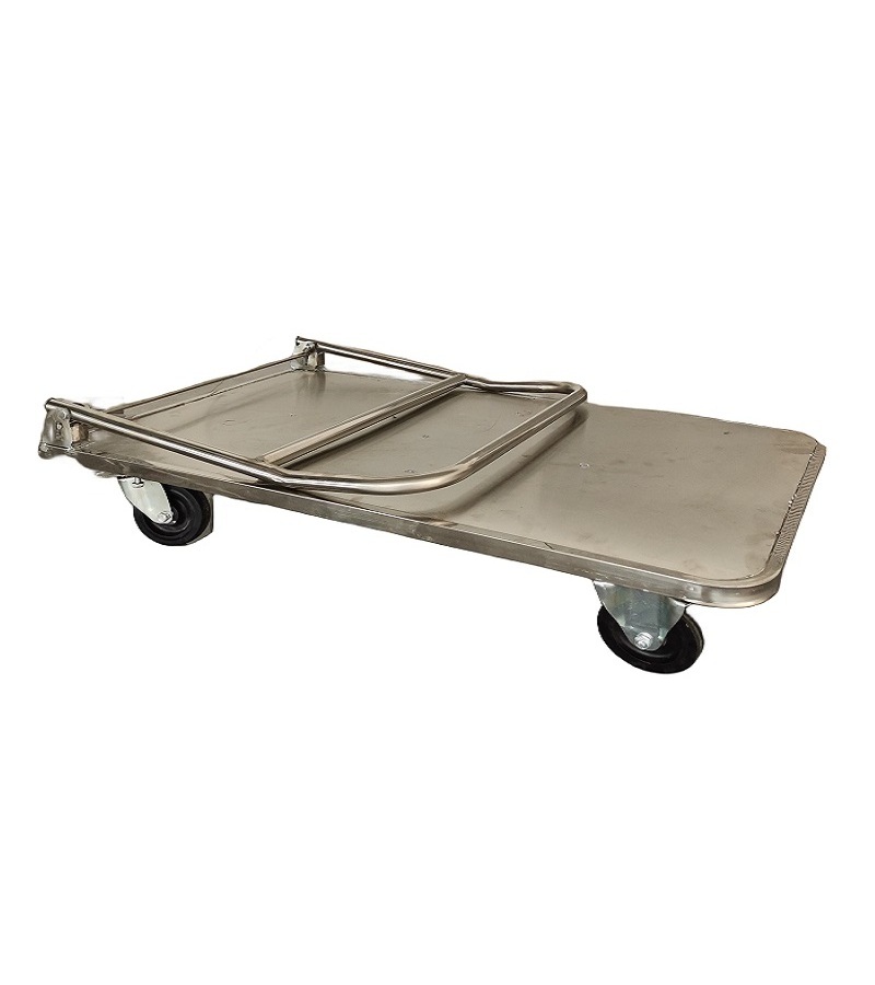 304 stainless steel platform trolley Food factory uses stainless steel trolley with a load of 300kg Stainless Steel Hand Truck