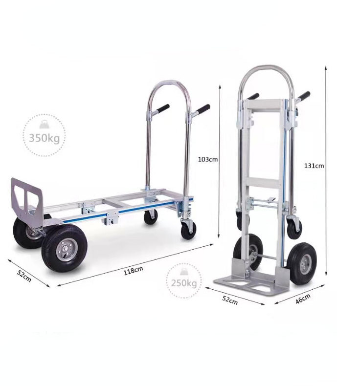 Heavy Duty  Trolley Cart folding hand truck aluminium platform hand truck Dual-purpose aluminum alloy trolley