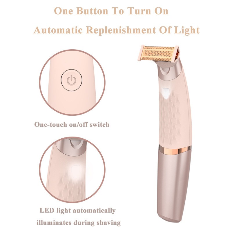 Portable Rechargeable Electric Razor Machine Painless Safety Mini Lady Shaver With Led Light