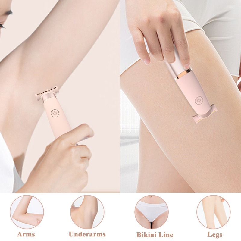 Portable Rechargeable Electric Razor Machine Painless Safety Mini Lady Shaver With Led Light