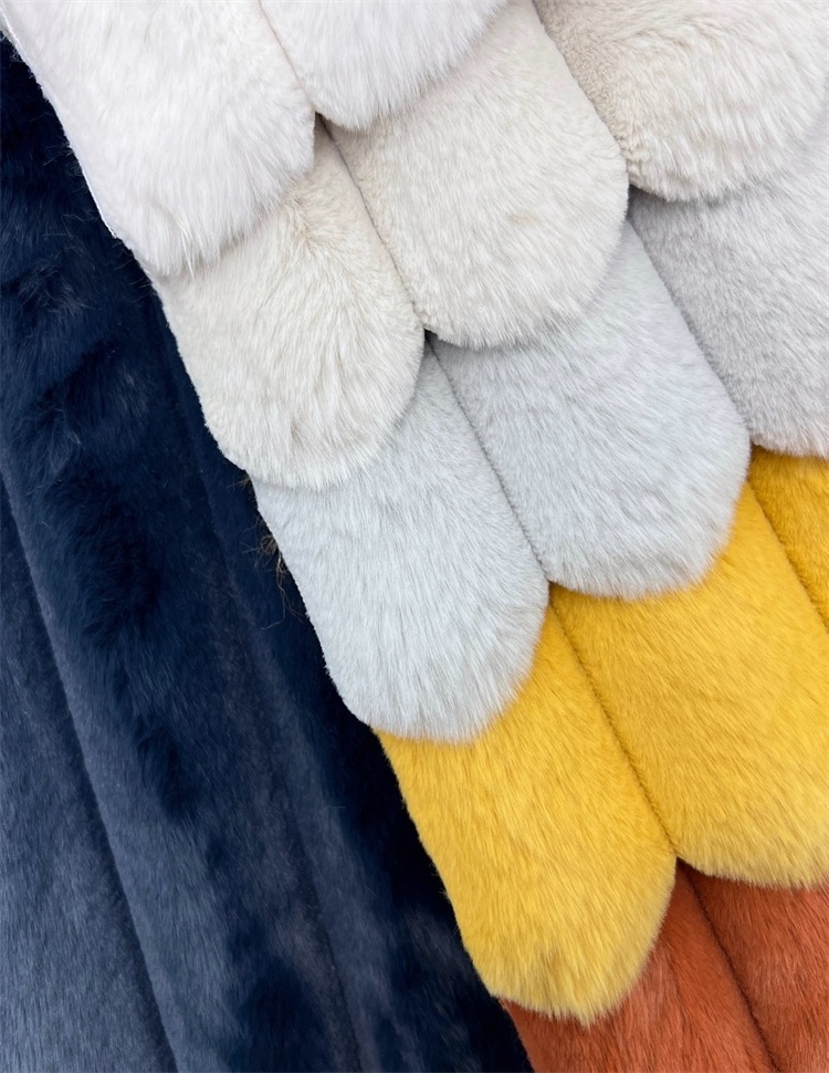 New fluffy and soft cut pile stripe faux fur fabric for garment corduroy knitted fabric for hometextile